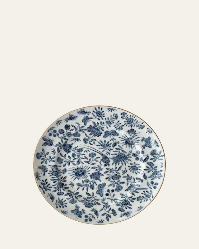 Sacred Bird & Butterfly Blue Large Dinner Plate